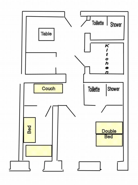  plan of the apartment rooms